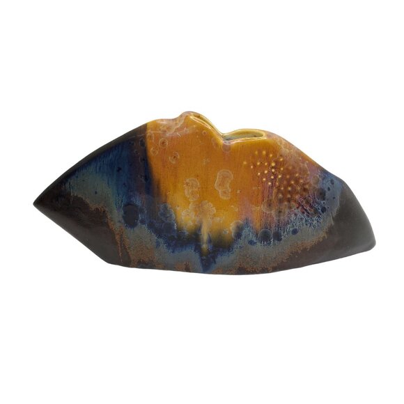 vintage 1960s salt glazed porcelain modernist abstract vase - Picture 8 of 8